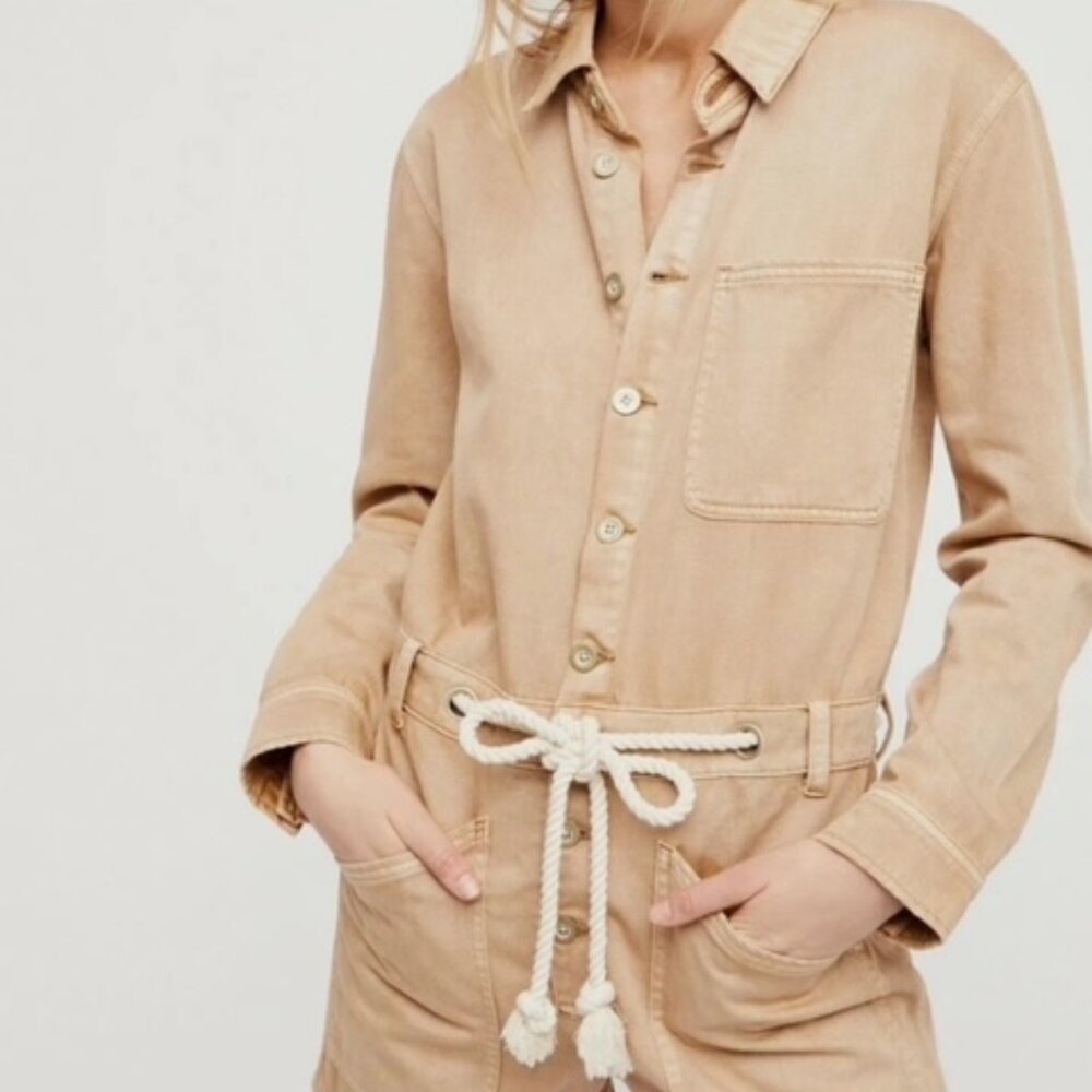 NWOT Free People “Out In The Thunder” Women's Edgy Utility Romper – Size S